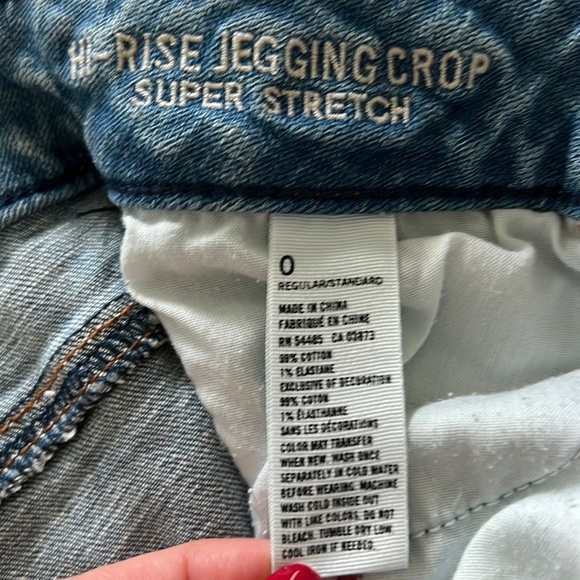 American Eagle high rise jegging crop, size 0 - Picture 2 of 3